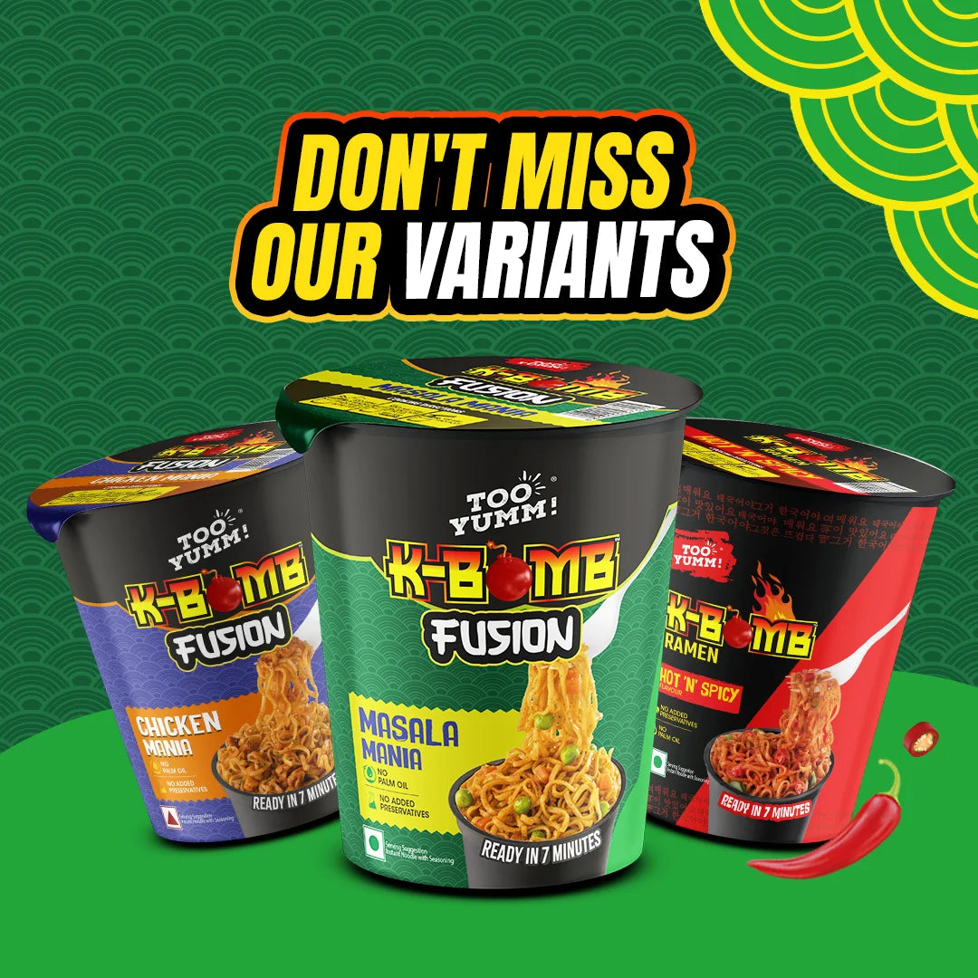 K-Bomb Fusion Masala Mania Cup Noodles